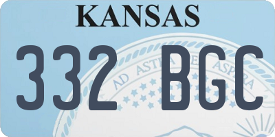 KS license plate 332BGC