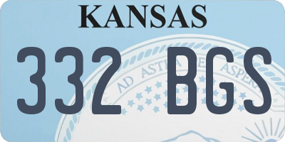 KS license plate 332BGS