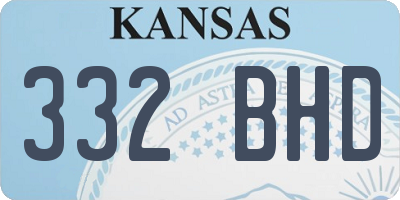 KS license plate 332BHD