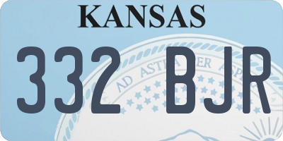 KS license plate 332BJR