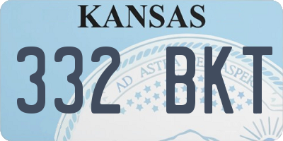 KS license plate 332BKT