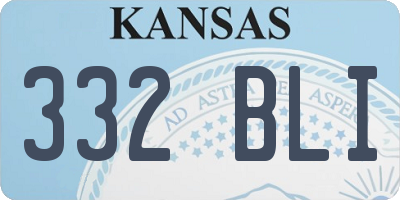 KS license plate 332BLI