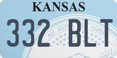 KS license plate 332BLT
