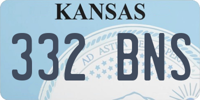 KS license plate 332BNS
