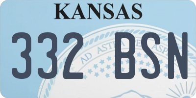 KS license plate 332BSN