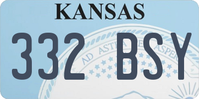 KS license plate 332BSY