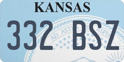 KS license plate 332BSZ
