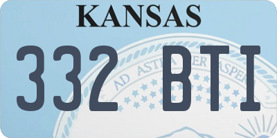 KS license plate 332BTI