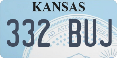 KS license plate 332BUJ