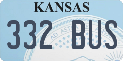 KS license plate 332BUS