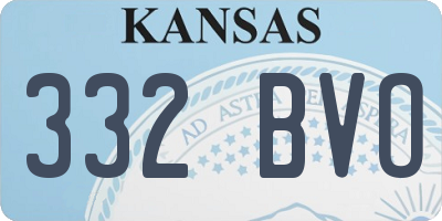 KS license plate 332BVO