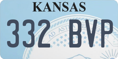 KS license plate 332BVP