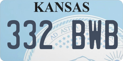 KS license plate 332BWB