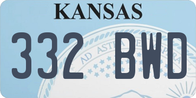 KS license plate 332BWD