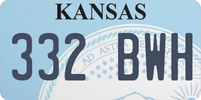 KS license plate 332BWH