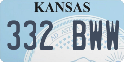 KS license plate 332BWW