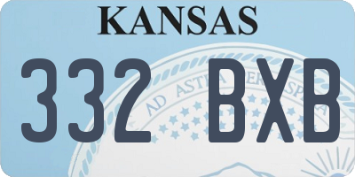 KS license plate 332BXB