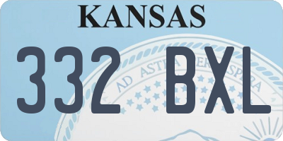 KS license plate 332BXL