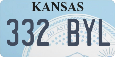 KS license plate 332BYL
