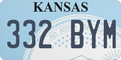 KS license plate 332BYM
