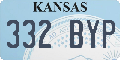 KS license plate 332BYP