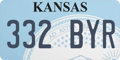 KS license plate 332BYR