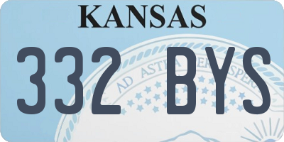 KS license plate 332BYS