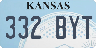 KS license plate 332BYT