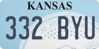 KS license plate 332BYU