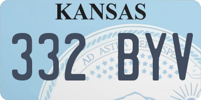 KS license plate 332BYV
