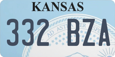 KS license plate 332BZA
