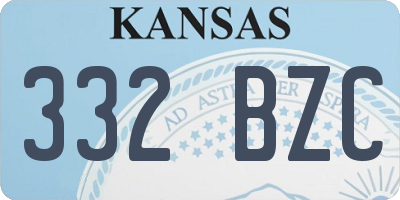 KS license plate 332BZC