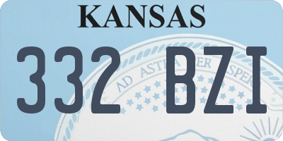 KS license plate 332BZI