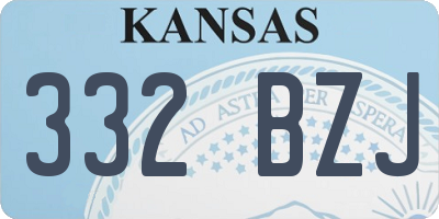 KS license plate 332BZJ