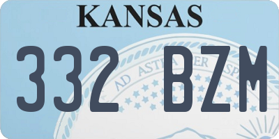 KS license plate 332BZM