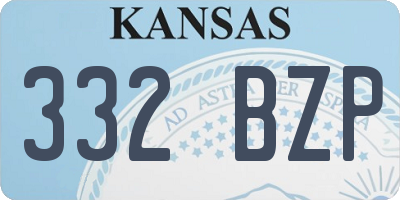 KS license plate 332BZP