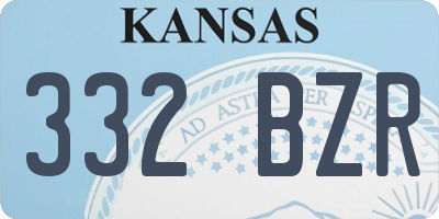 KS license plate 332BZR