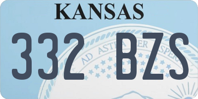 KS license plate 332BZS