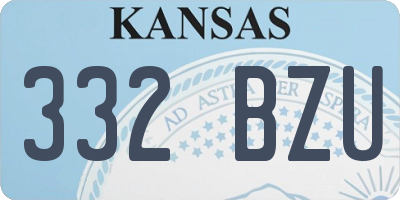 KS license plate 332BZU