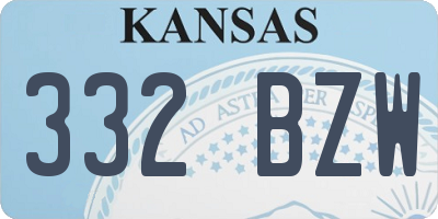 KS license plate 332BZW