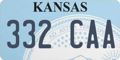KS license plate 332CAA