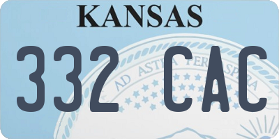 KS license plate 332CAC