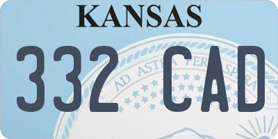 KS license plate 332CAD
