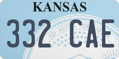KS license plate 332CAE