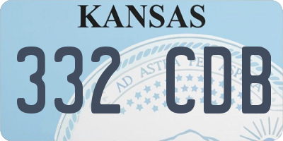 KS license plate 332CDB