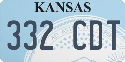 KS license plate 332CDT