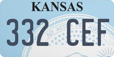 KS license plate 332CEF