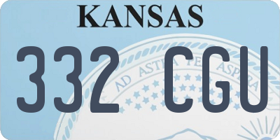 KS license plate 332CGU