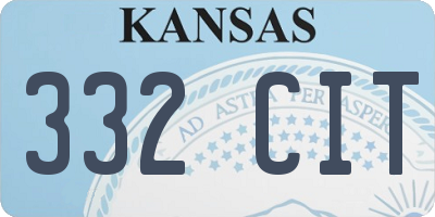 KS license plate 332CIT