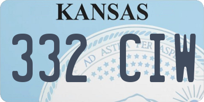KS license plate 332CIW